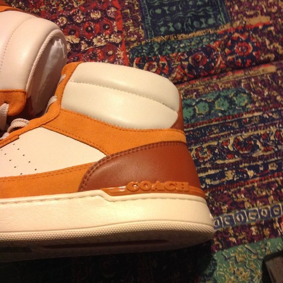 Coach men's Clip Court Multicolor Hi-Top Leather & Suede Sneakers-11D-New in Box - Picture 5 of 14